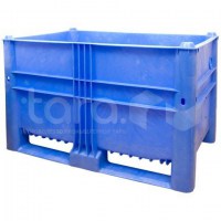 Пластиковый контейнер (box pallet) 1200х800х740 сплошной на полозьях