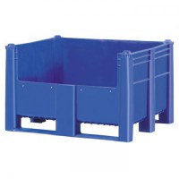 Пластиковый контейнер (box pallet) 1200х1000х740 сплошной с дверцей/вырезом на полозьях