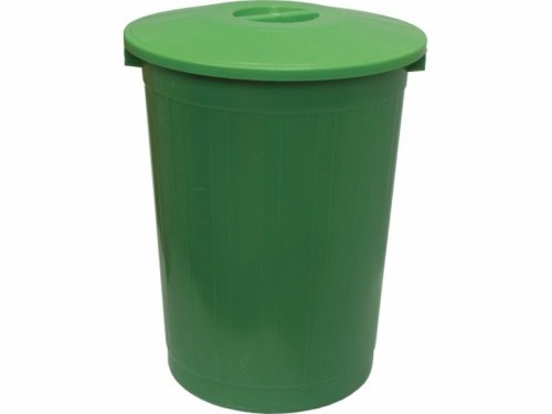 Мусорный бак с крышкой 60 литров зеленый пластик