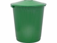 Пластиковый мусорный бак  с крышкой 80 л, зеленый